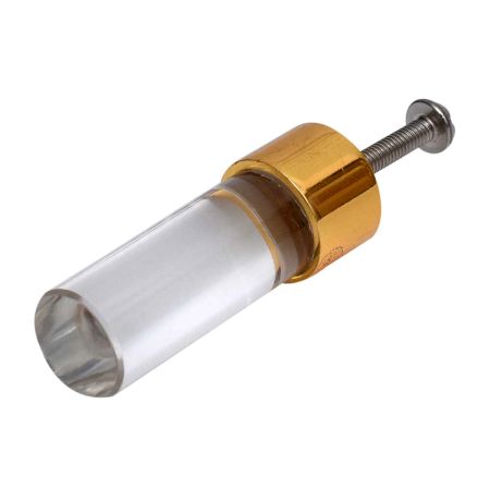 Clear Golden Cylinder Glass Cabinet knobs